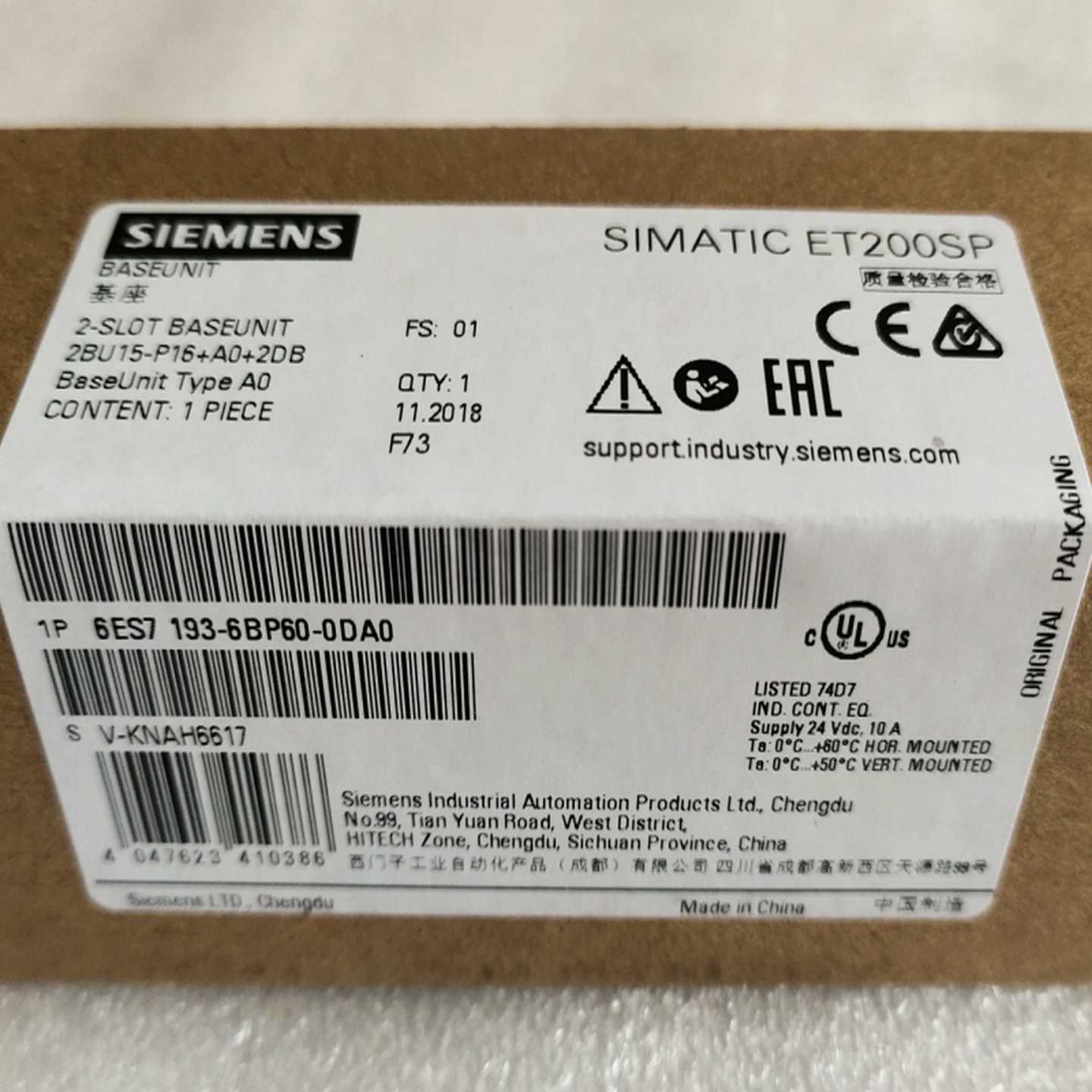 未拆封6ES7193-6BP60-0BA0基询价