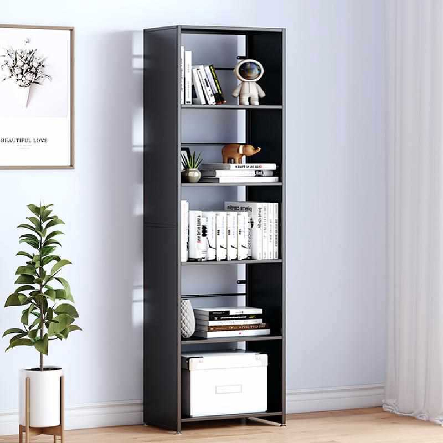 批发铁艺书架落地简易家用客厅书柜靠墙转角收纳儿童飘窗多层窄置