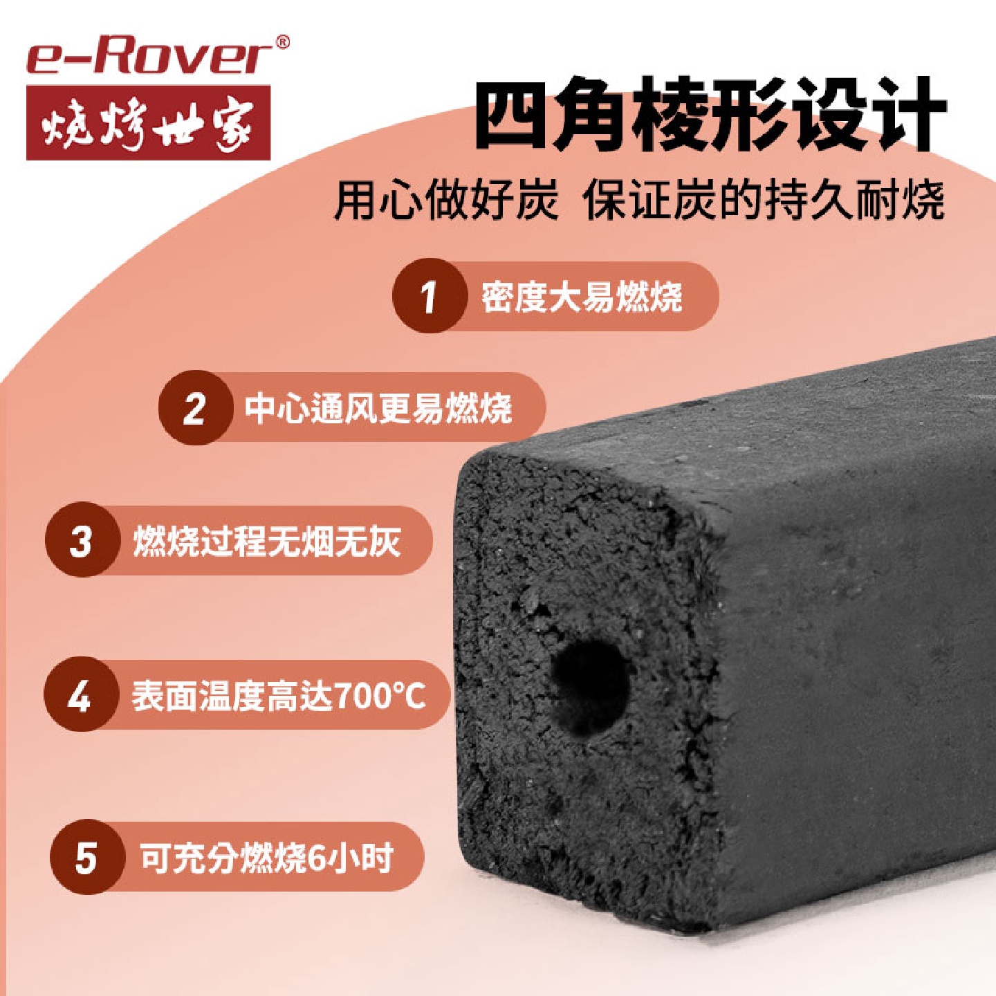 W1TR烧烤世家木炭烧烤碳家用无烟果木炭速燃炭机制竹炭碳烤炉引燃