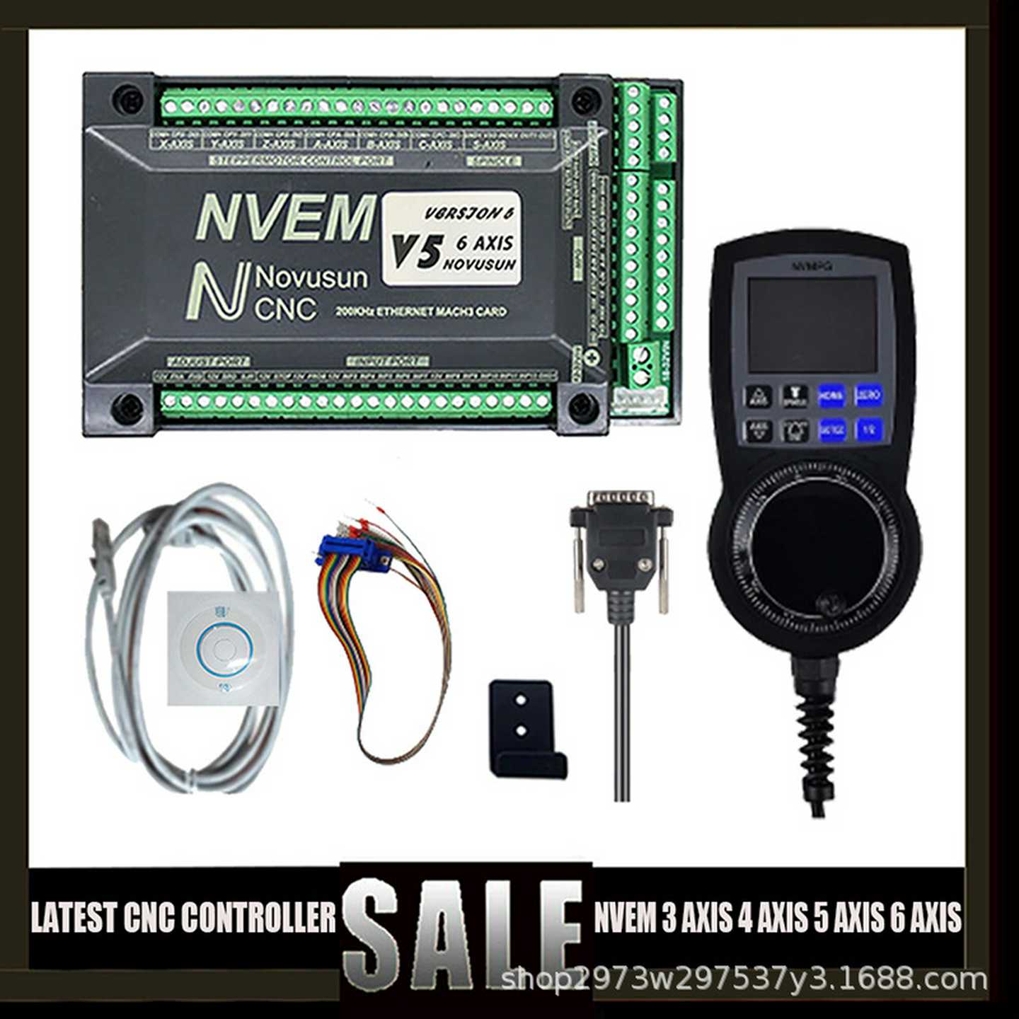 NVUMNVEM3/4/5/6轴Mach3以太网和USB运动卡200KHz数显手轮