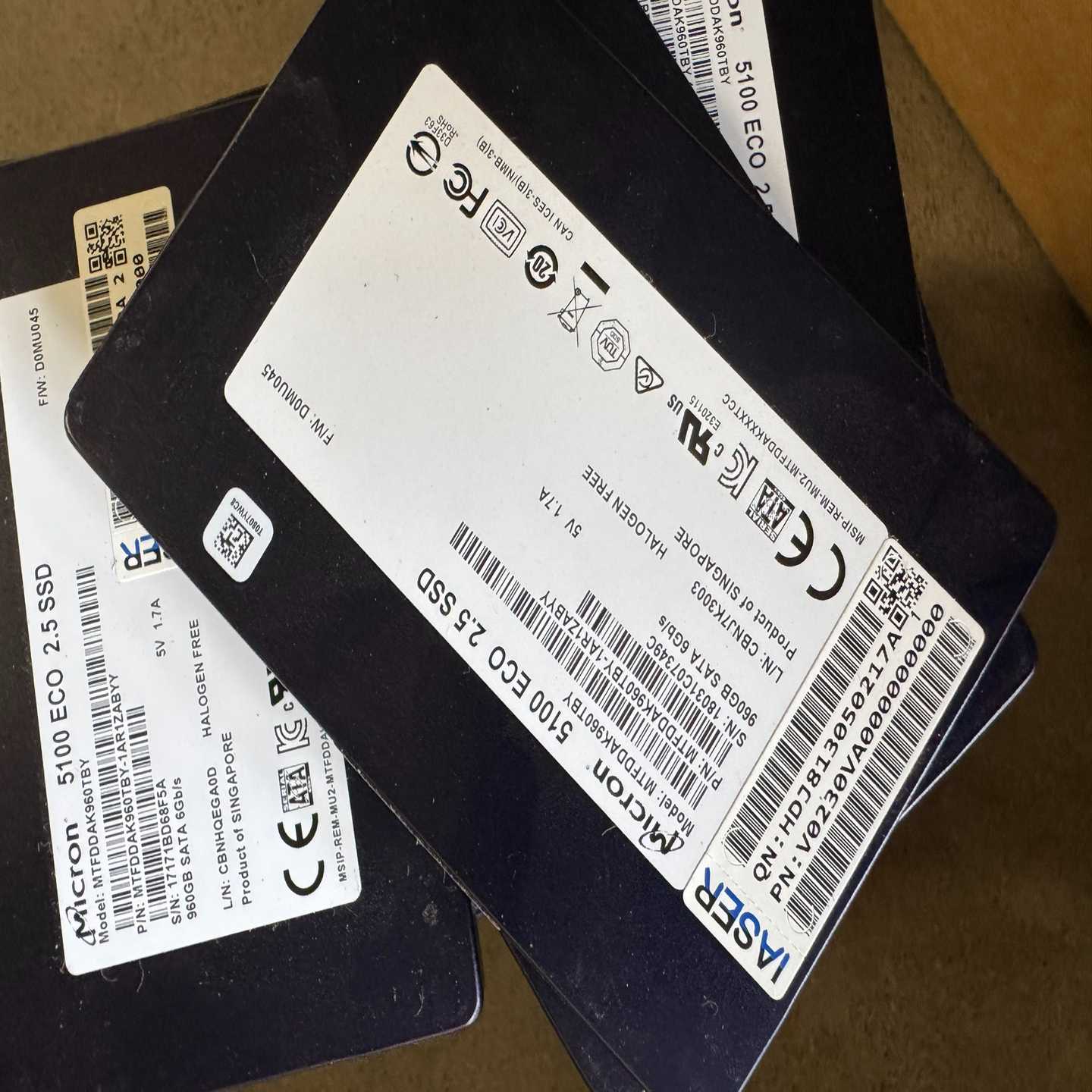 询价~镁光 5100ECO 960G SATA 2.5寸 SSD健