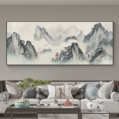 背有靠山客厅沙发背景墙装 饰画高档大气有山无水画办公室大幅挂画