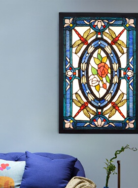 欧琈蒂凡尼壁画灯地中海蓝色客餐厅卧室床头灯酒吧走廊门厅浴室灯