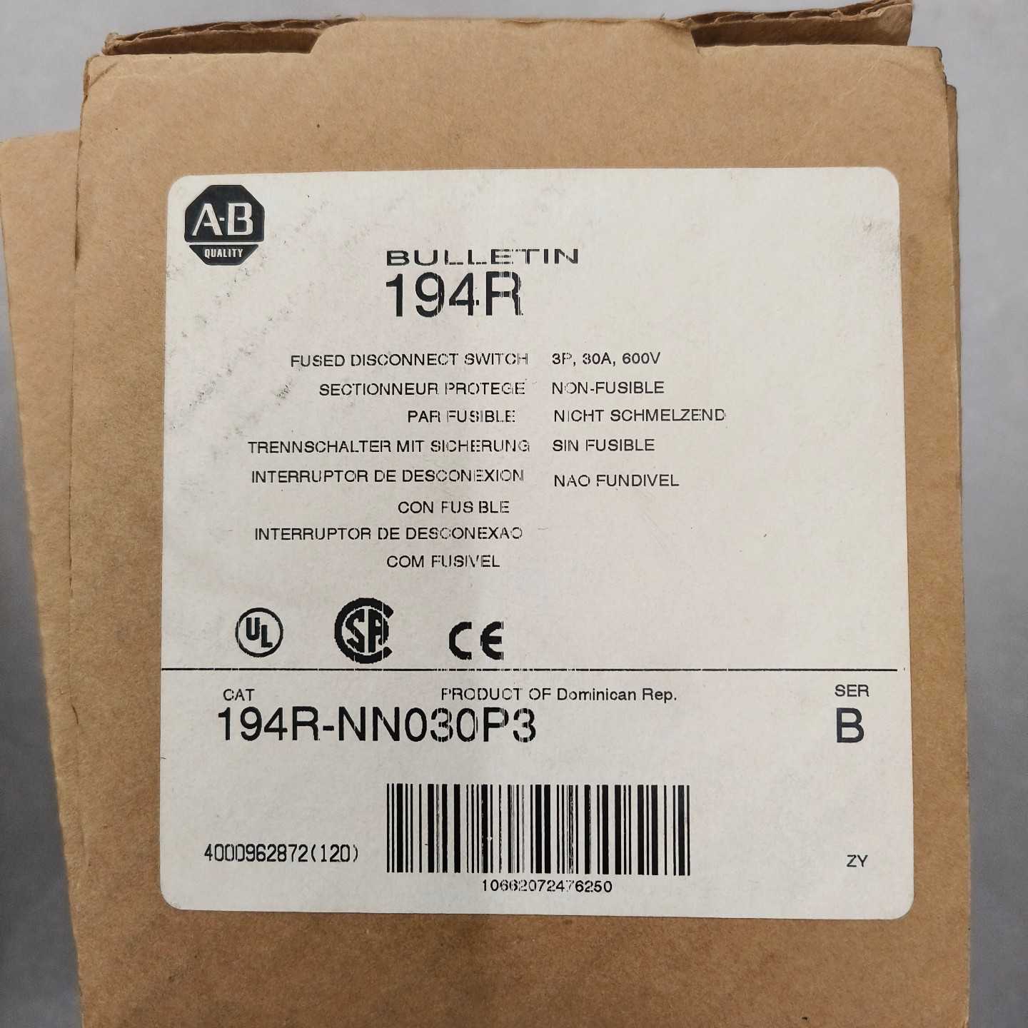 咨询-Allen-Bradley隔离开关194R-NN03