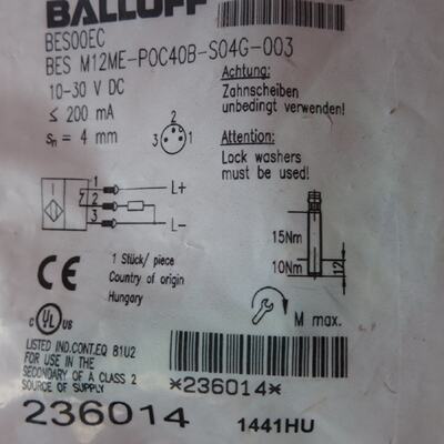 议价全新原装BALLUFF巴鲁夫BES00EC  BES M12ME-POC40B-S04G-003