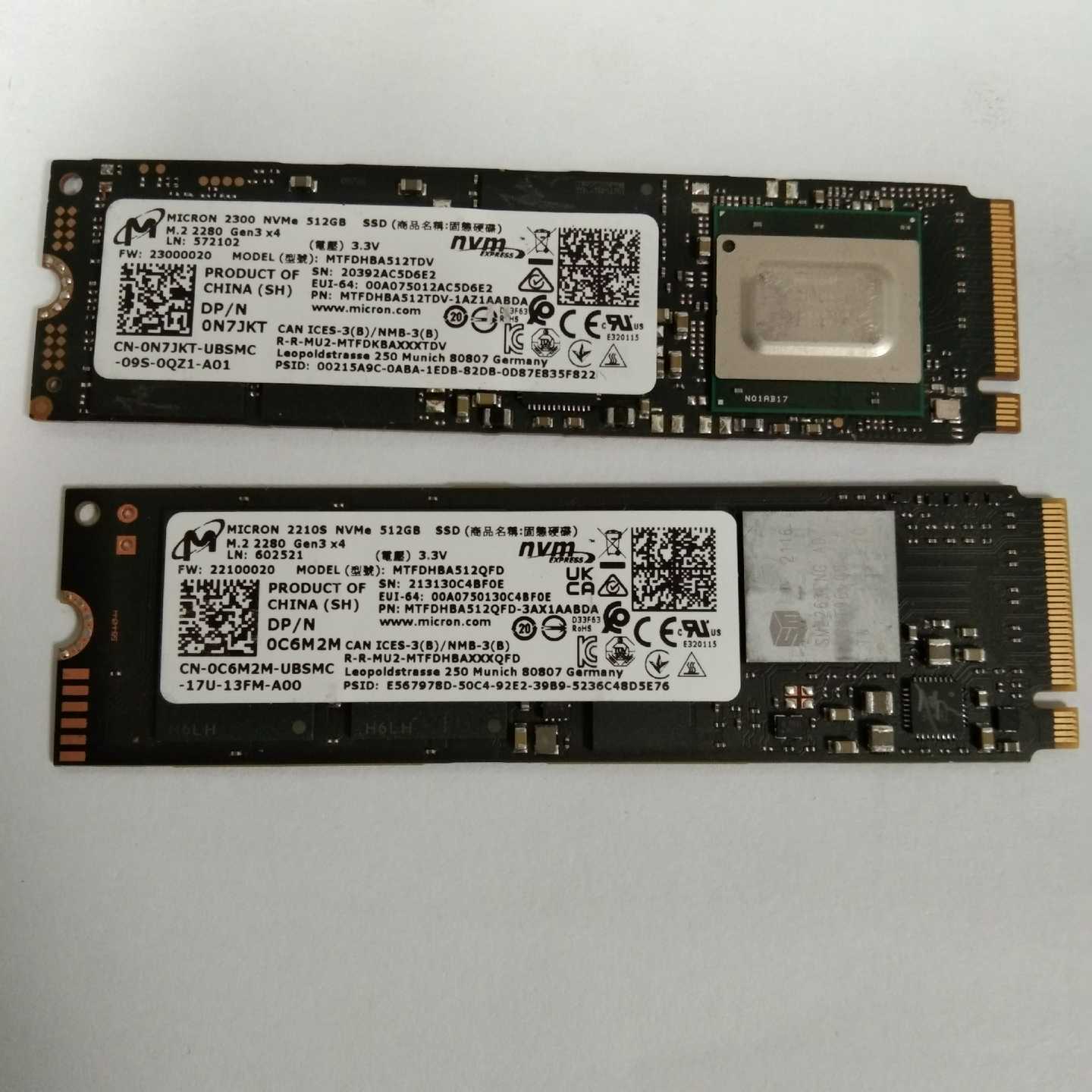 镁光2300系列2210S系列512GM.2nvm--议价商品