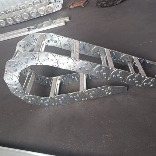 钢制拖链全封闭桥式机床电缆工程拖链不锈钢金属坦克链TL钢铝拖链