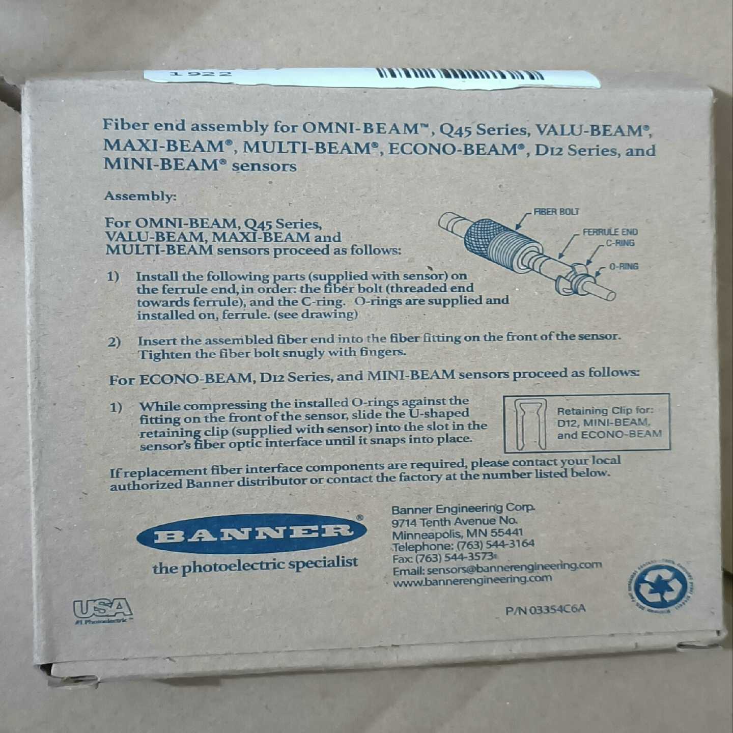 Banner邦纳光纤头IAT23S17307耐高温询价