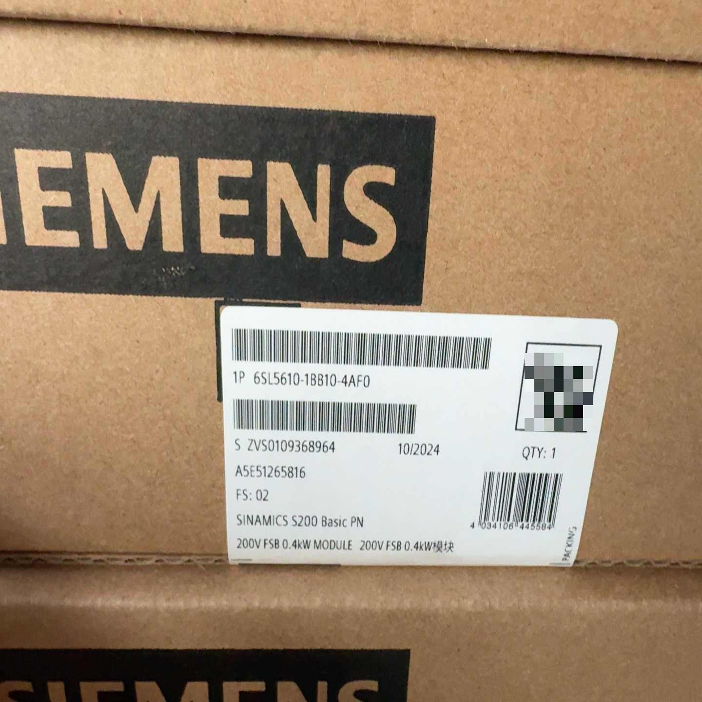 西门子驱动器6SL5610-1BB10-4AF0，全新未拆封-议价