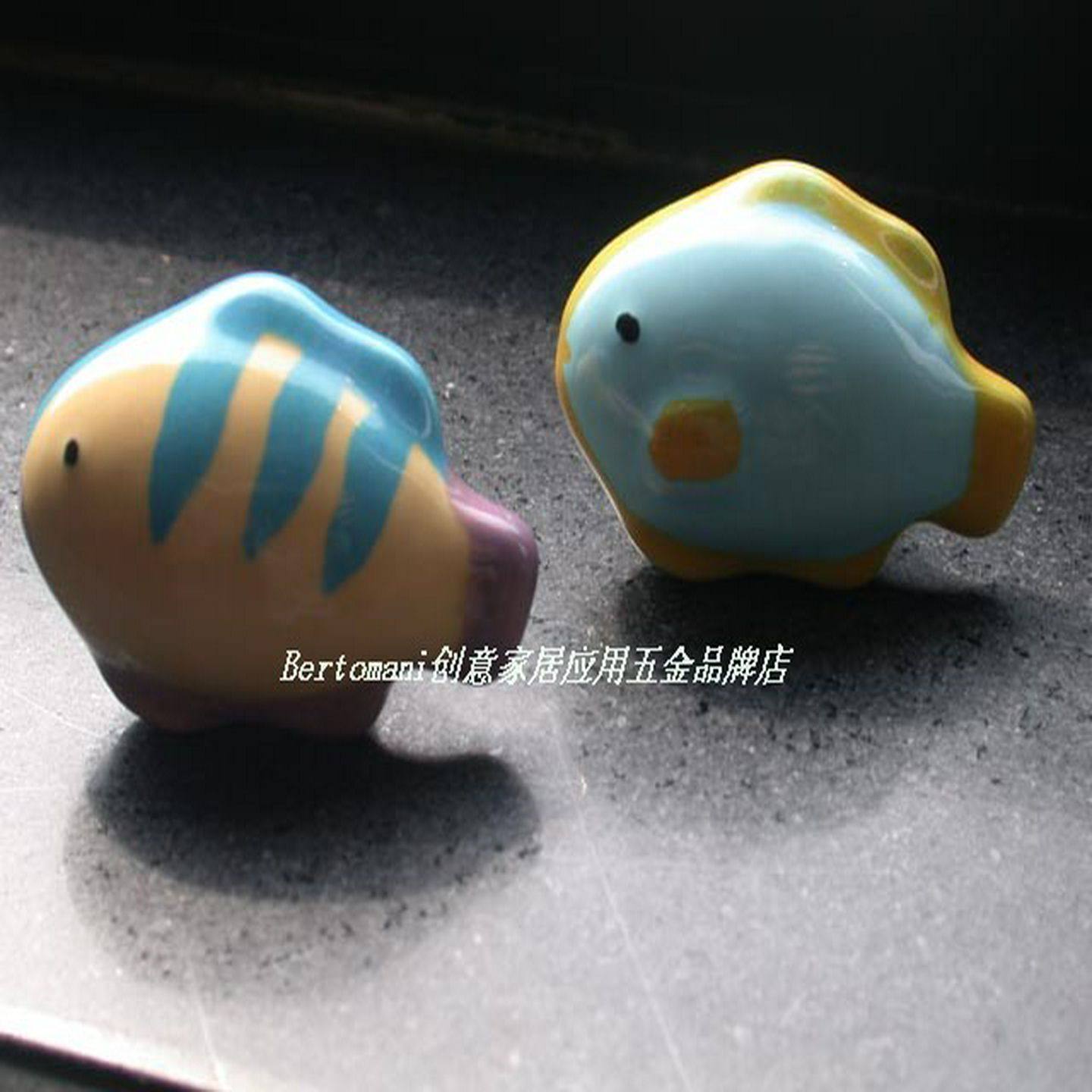 地中海可爱热带蓝色小鱼陶瓷拉手/卡通拉手/地中海拉手/橱柜拉手,基础建材,小拉手,淘宝优惠券,粉丝福利购,淘宝优惠卷