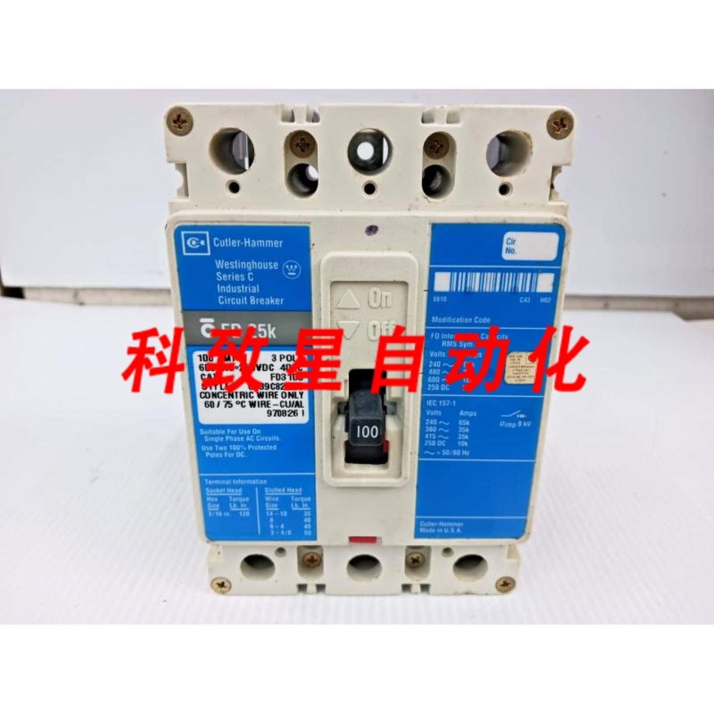 工业配件100安培断路器3极600VAC250VDC25KA FD3100
