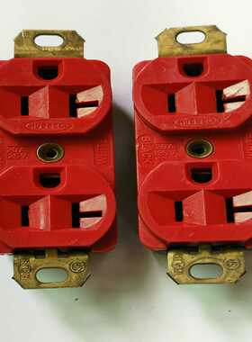 HUBBELL/荷宝红色纯铜插芯WC-596，实物，看图，--议价商品