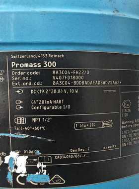 询价EH恩德斯豪斯质量流量计Promass300，型号8A3