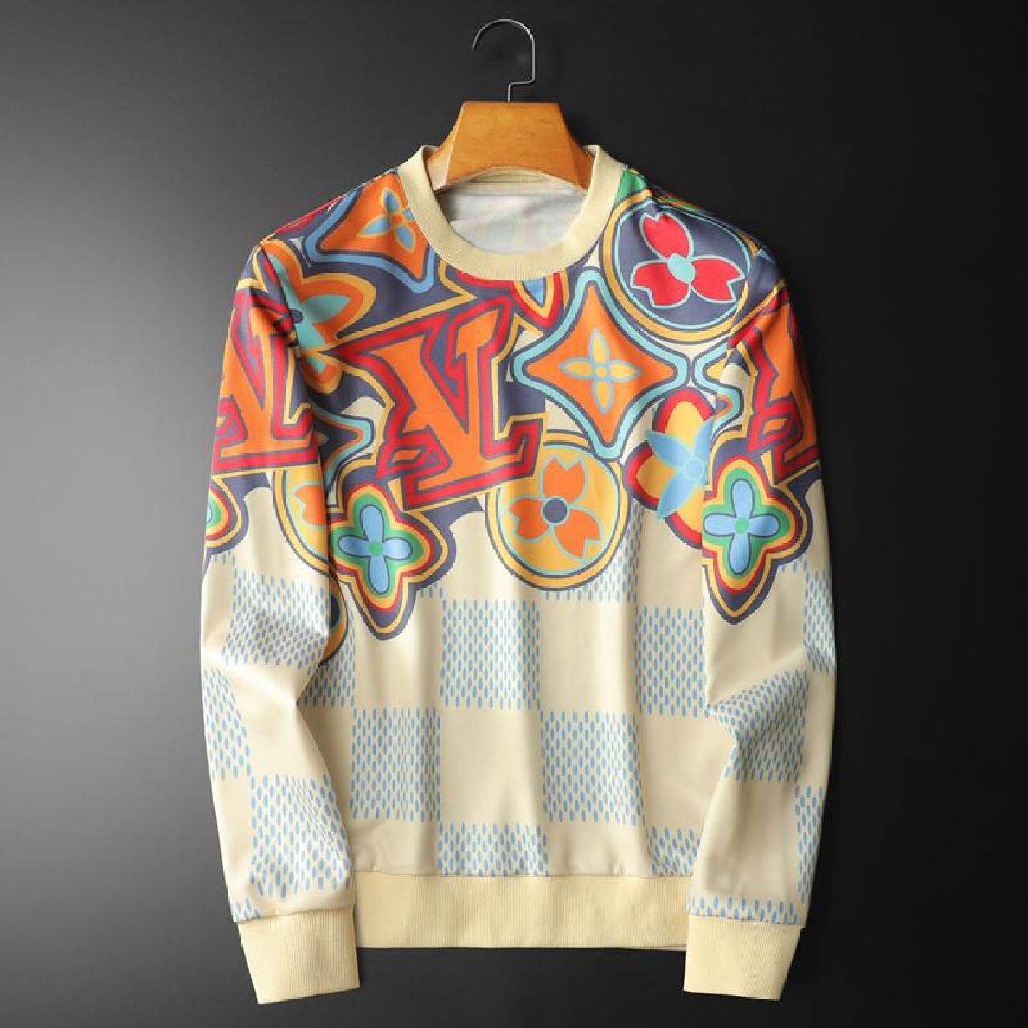 欧货高端圆领卫衣男士春季时尚打底衫欧洲站潮牌大码长袖恤潮男装