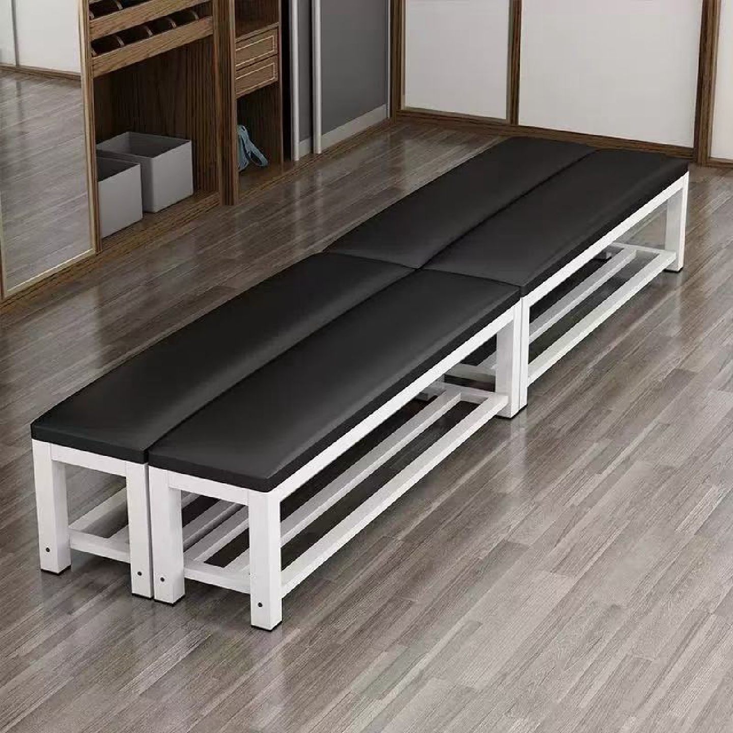 软包长条凳浴室更衣室培训凳健身房凳饭店坐凳换鞋凳球馆休息凳