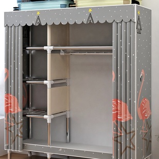 经济型钢管衣橱经济橱柜 房屋简易柜子布衣衣柜家用出租出租房组装