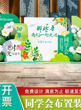 同学会场景布置氛围装饰团建十周年30聚会氛围拍照kt板签名背景墙
