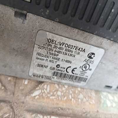 【议价】剪线台达VFD037E43A型3.7KW变频器通电测试电