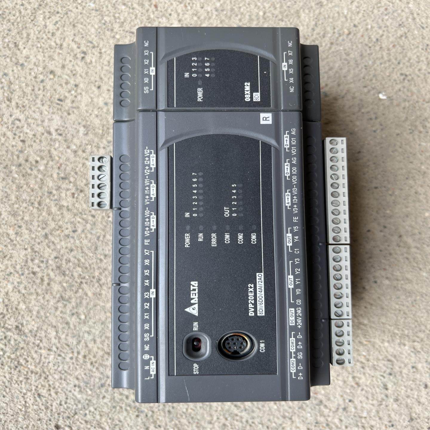 台达可编程控制器DVP20EX2功能测试正常。带一个扩展模--议价商品