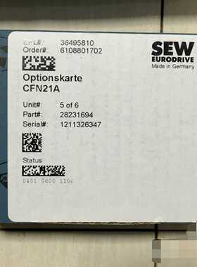 SEW：28231694德国原装进口网卡CFN21A全新拆封议价