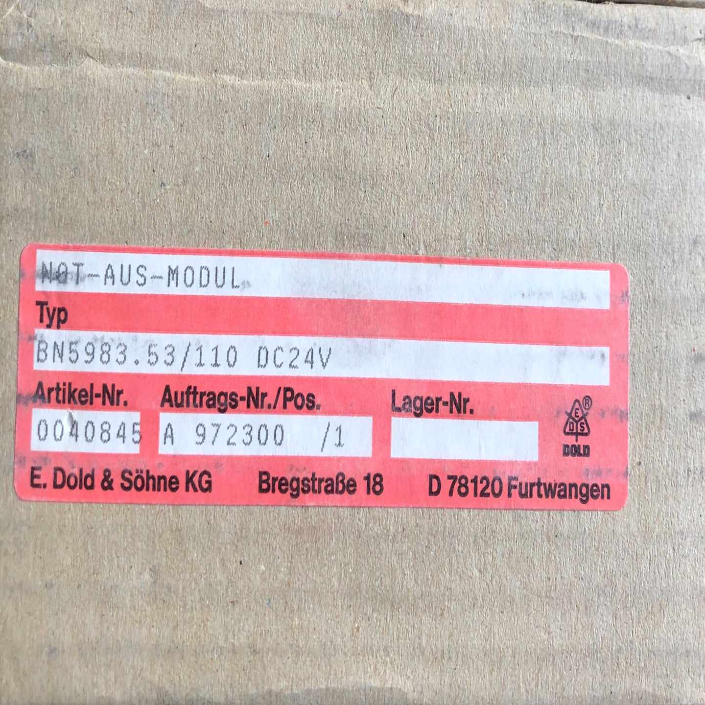 【幸琪商铺】多德DOLD BN5983.53/110 货号0040845 - 实物图