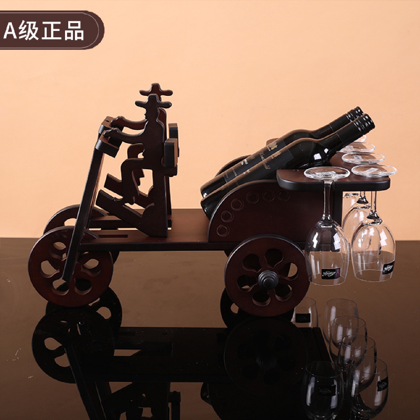 酒神牌情侣车酒架红酒实木创意欧式酒架欧式葡萄酒酒架木质红酒架
