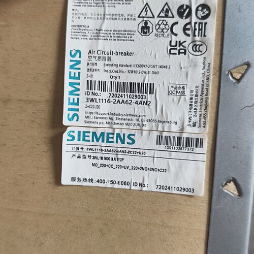 议价Air Circuit Breaker 3Wl11162Aa624An2 Br New Original适用