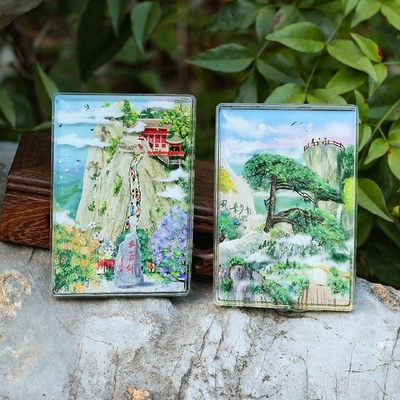 六大名山风景区AR流沙冰箱贴磁吸铁装饰峨眉山华山文创旅游纪念品