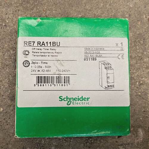 New Schneider Electric RE7RA11BU Zelio Off Delay Timer Relay