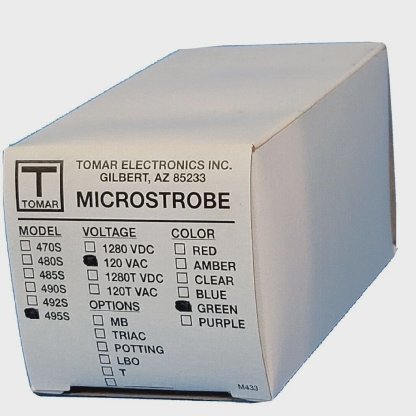 全新带盒TOMAR型号495S伏120伏交流色绿色微光495S120G