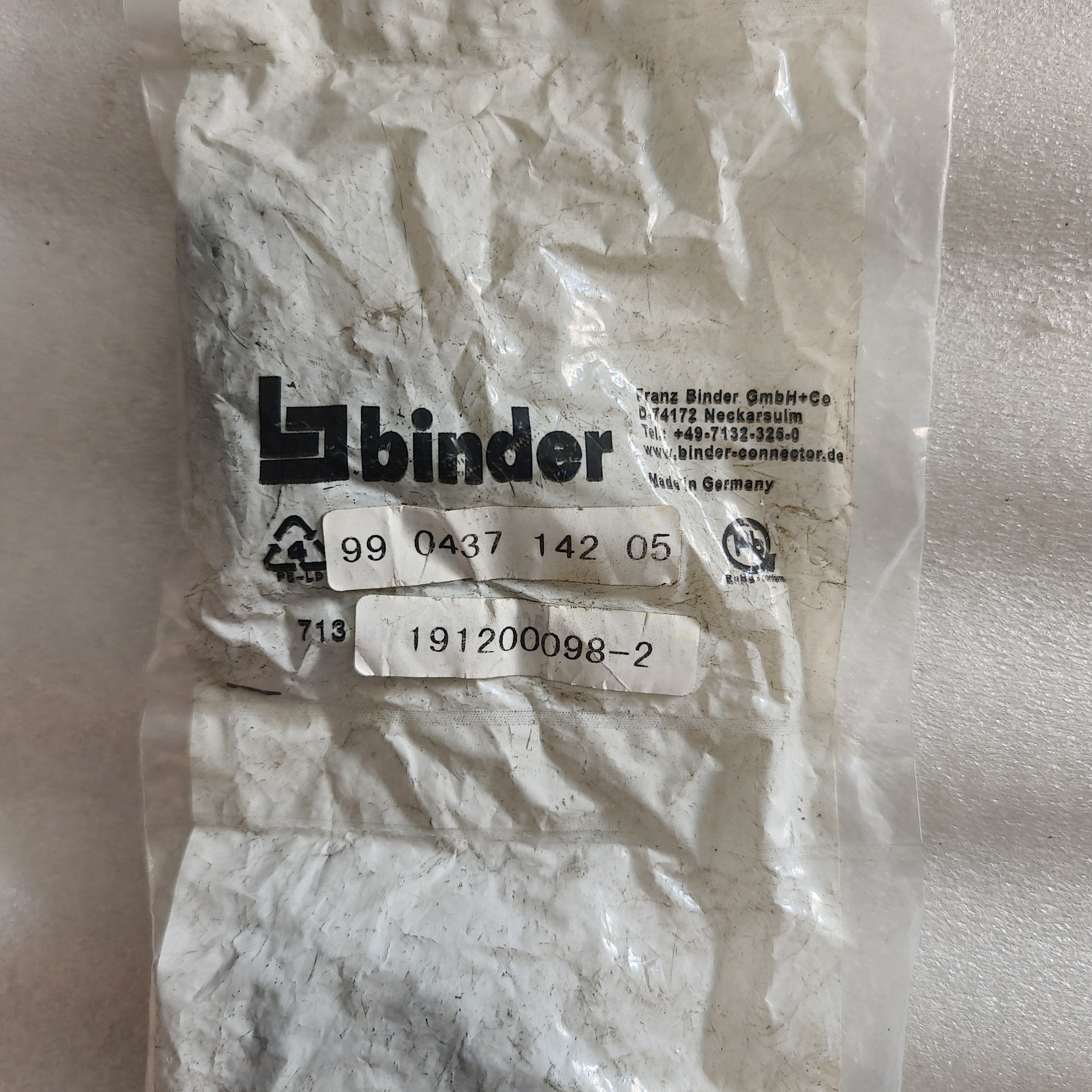 【议价】宾德BINDER连接器99043714205