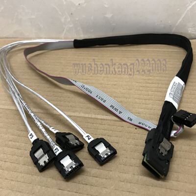 供应安费诺正向硬盘线MiniSAS SFF8087转4SATA直通阵列卡1分4连接