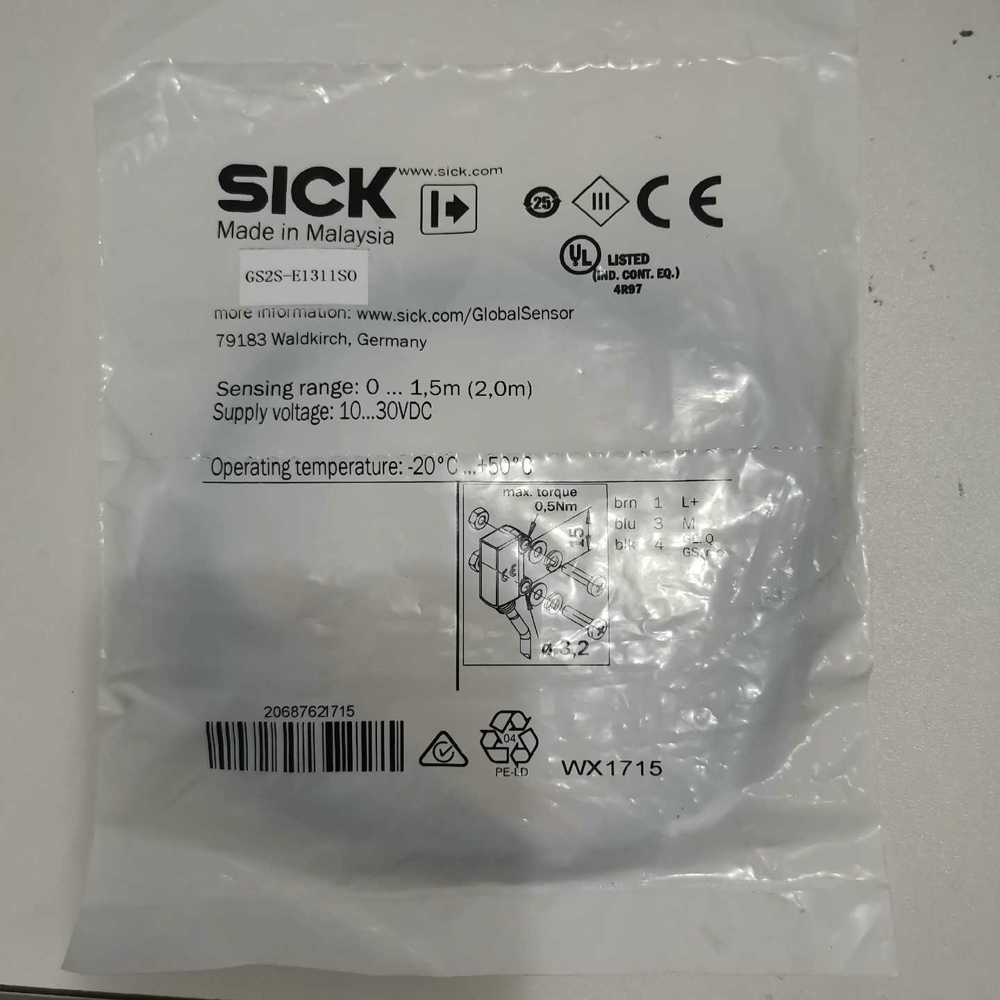 正品现货德国西克SICK传感器GS2S-E1311S0