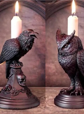 跨境万圣节哥特式蜡烛台装饰品树脂家居摆件古风工艺品摆件礼物