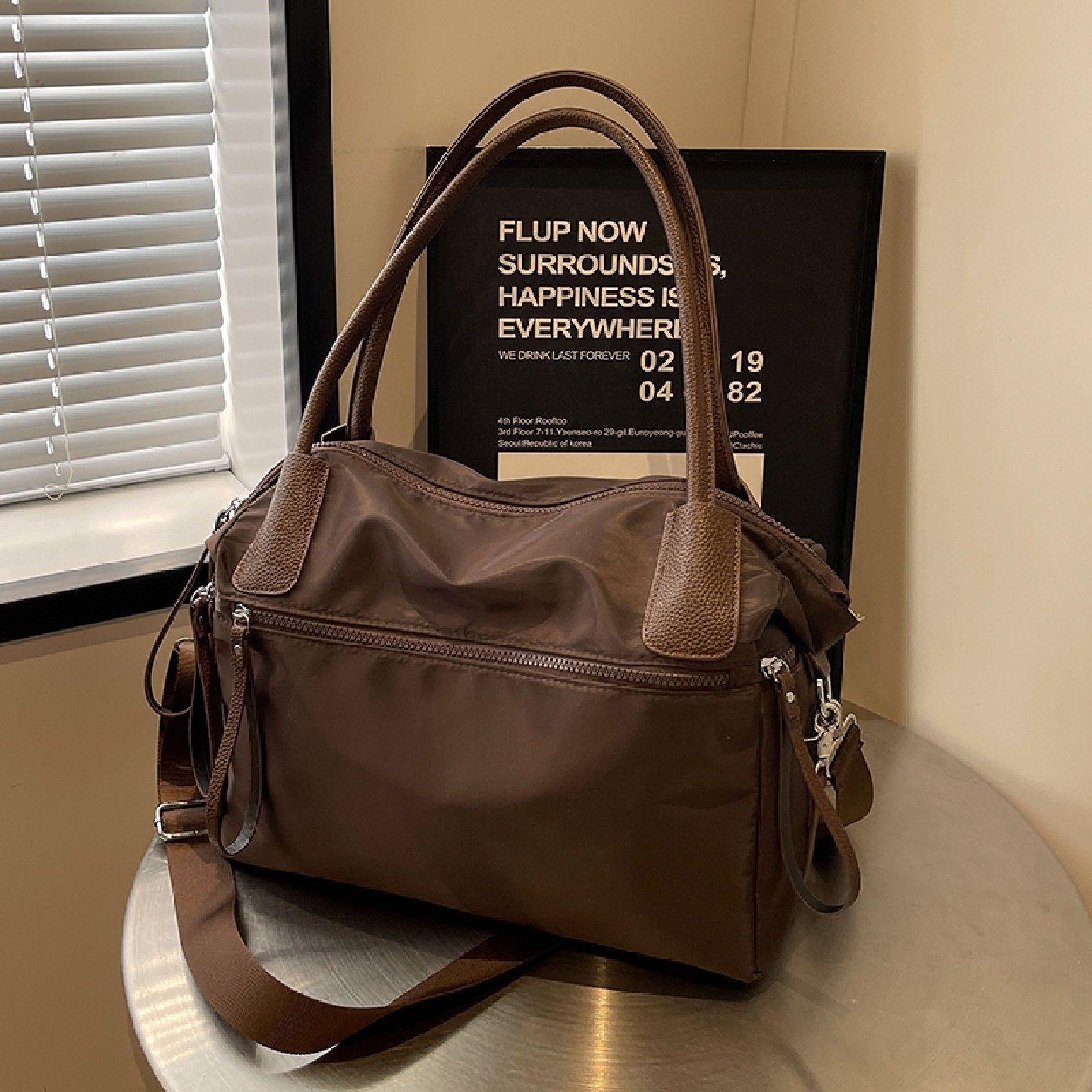 尼龙防水帆布包包女秋冬2025新款韩国休闲托特包大容量单肩斜挎包