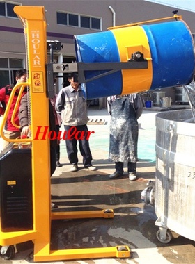 好拉YL450-1双门架半电动油桶翻转车倒桶车称重带秤自动油桶车