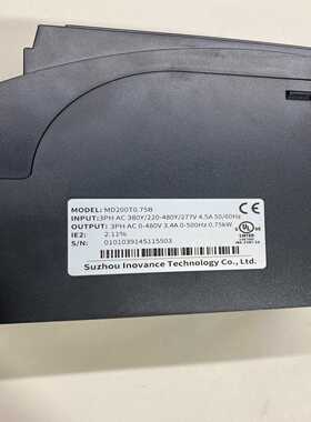 汇川变频器，型号MD200T0.75B包裸机，无询价