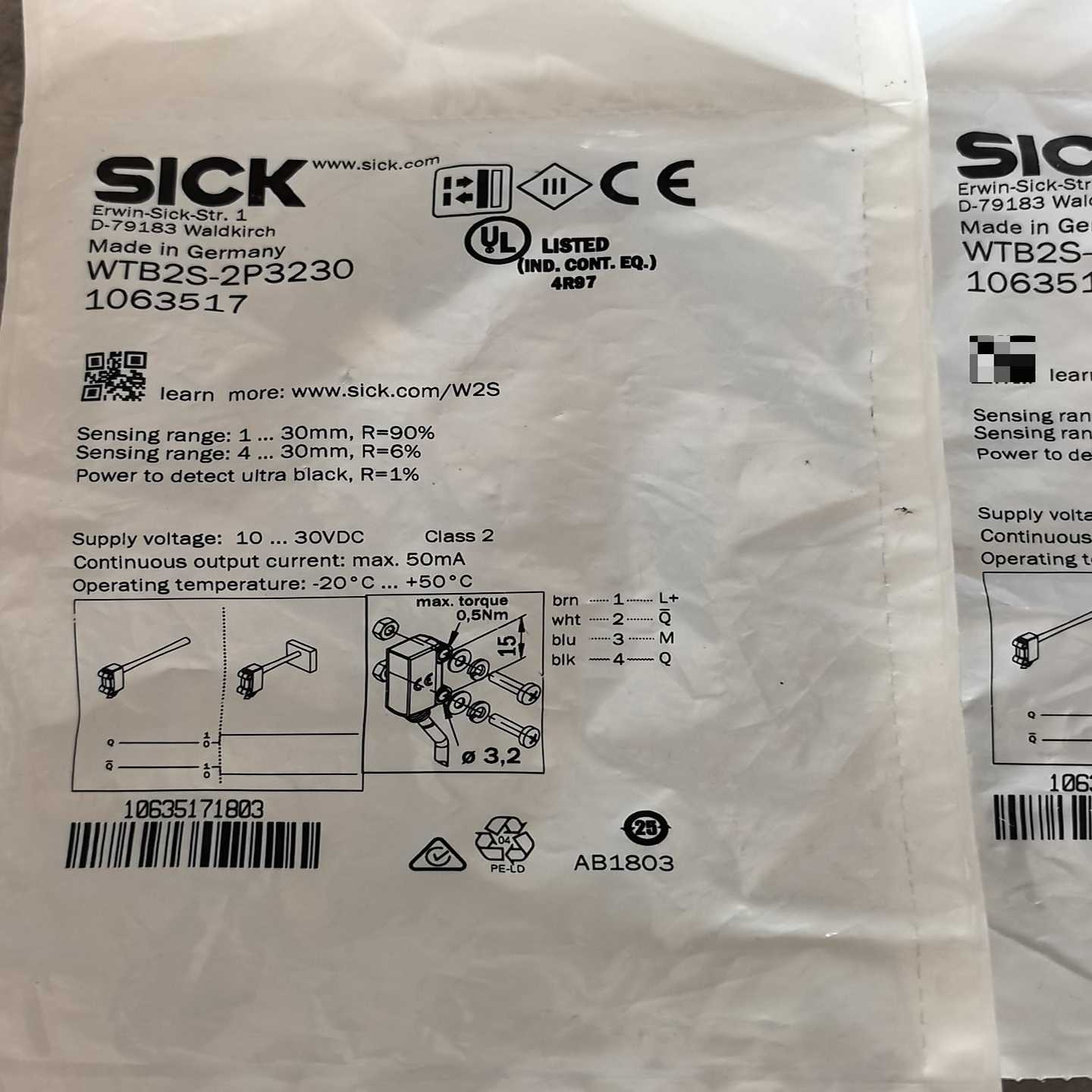 SICK西克WTB2S-2P3230光电传感器，全新原装进口--议价商品