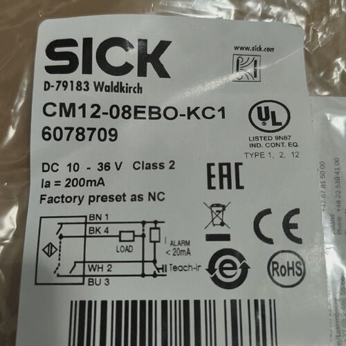 询-西克SICK电容式接近开关CM1208EBOKC1
