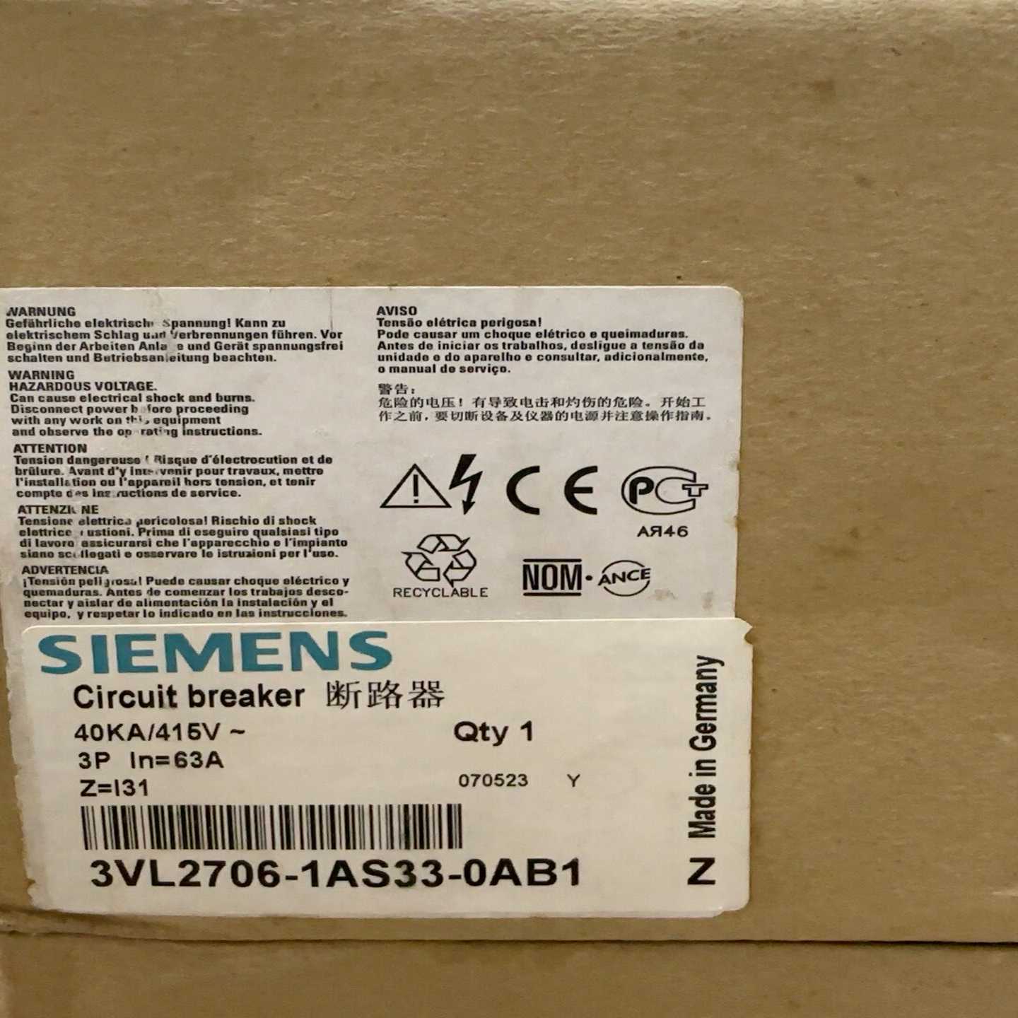 断路器3VL2706-1AS33-0AB13VL2询价