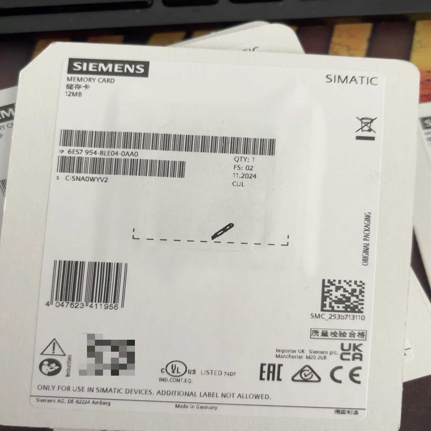 询价~1200/1500内存卡6ES7954-8LE04-0
