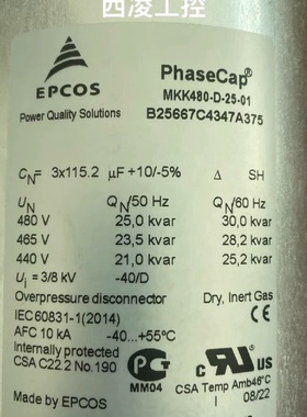 EPCOS原装进口爱普科斯电容epcosMKK480D议价