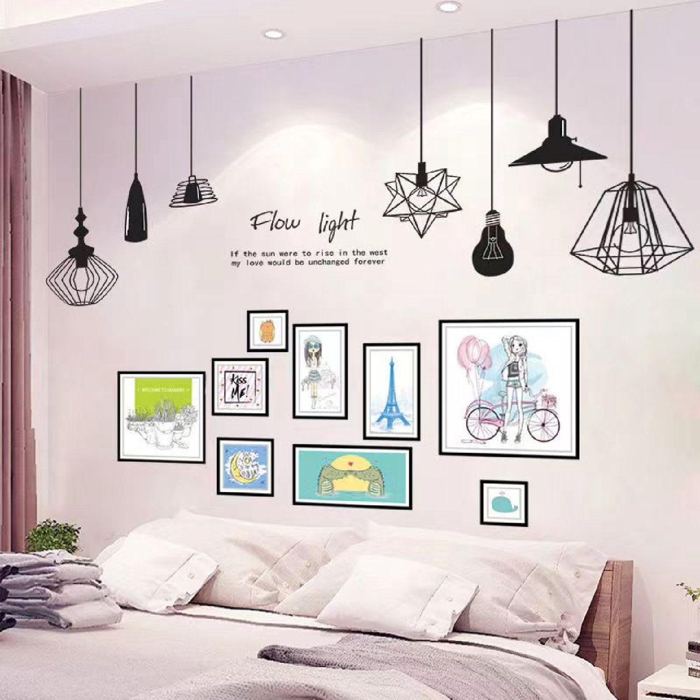 客厅卧室房间天花板大白墙面背景墙上相框墙贴画瓷片装饰品自贴纸,家居饰品,软装墙贴,淘宝优惠券,粉丝福利购,淘宝优惠卷