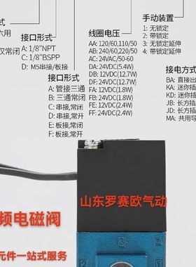 高频阀VT307-5G-02VT307-4G-0235A-ACA-DDAA-1BAMAC高频电磁阀