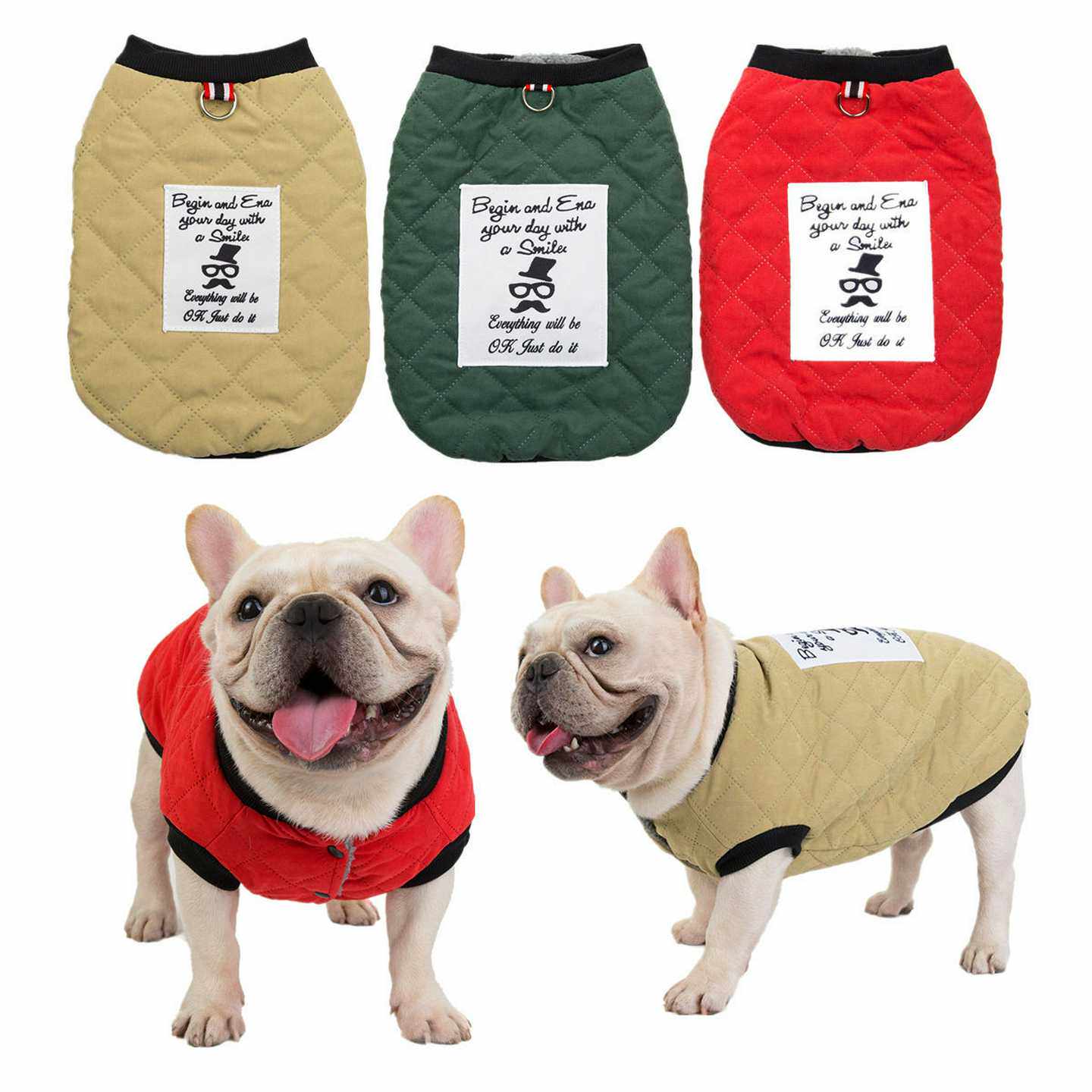 宠物衣服斗牛犬法斗京巴沙皮狗狗衣服秋冬装19斗牛格子两脚棉衣
