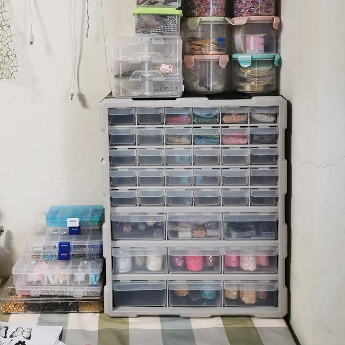 簪娘收纳盒珠子手作配件饰品散珠DIY手工材料辅料桌面收纳抽屉式