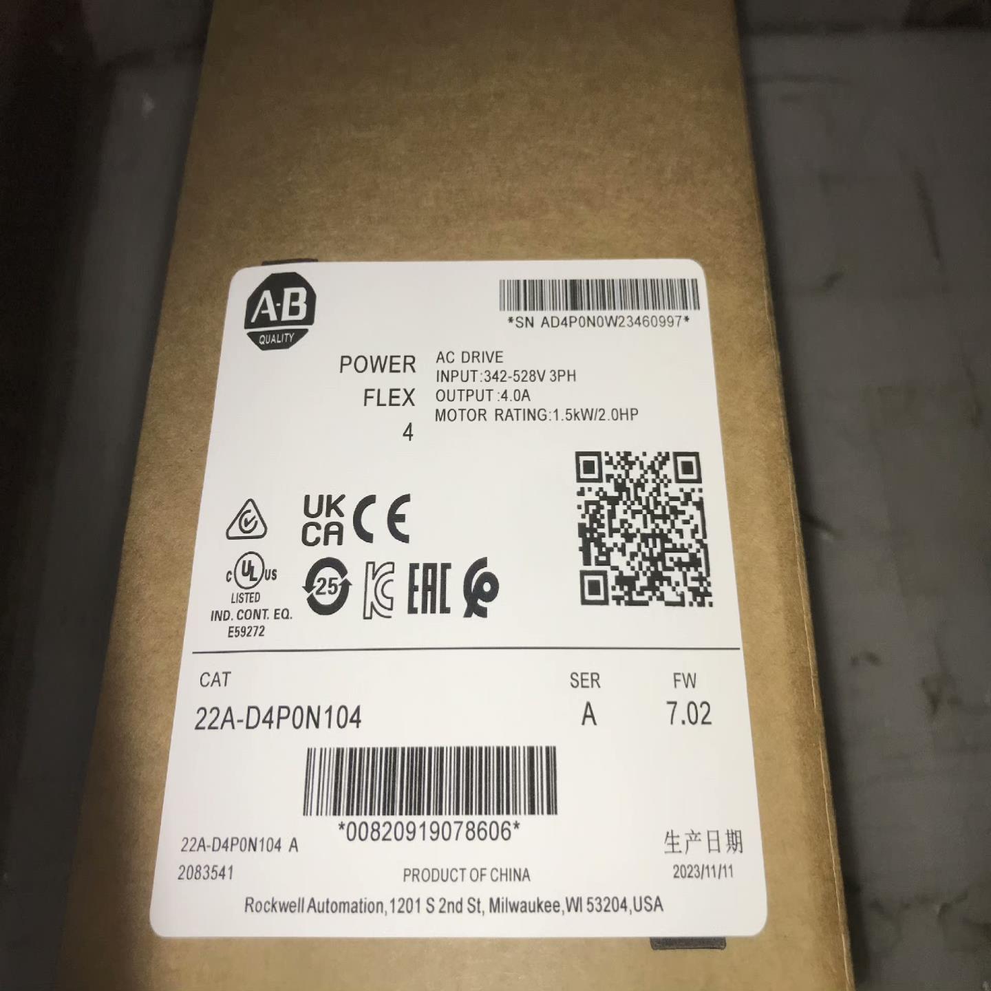 22A-D4P0N104PowerFlex4交流变频48（零零电子）