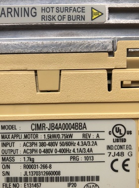 【议价】安川变频器J10000.75KW设备拆机功能正常