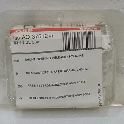 ABB YO1SDA037512R1 Apertura Liberacin 480V 60Hz S345 Ul  Csa