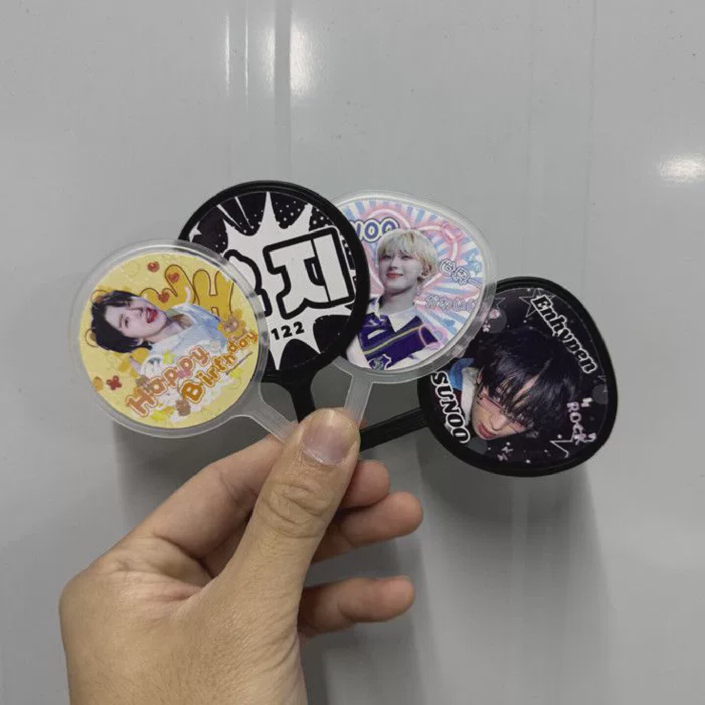 定制明星应援扇迷你扇diy无骨架扇便携迷你吧唧扇子小团扇演唱会